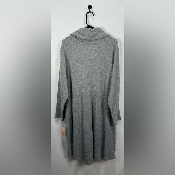 EVRI Women’s Rib Knit Gray Long Sleeved Dress Sz 2X Long NEW WTags Fall Career - Picture 3 of 9